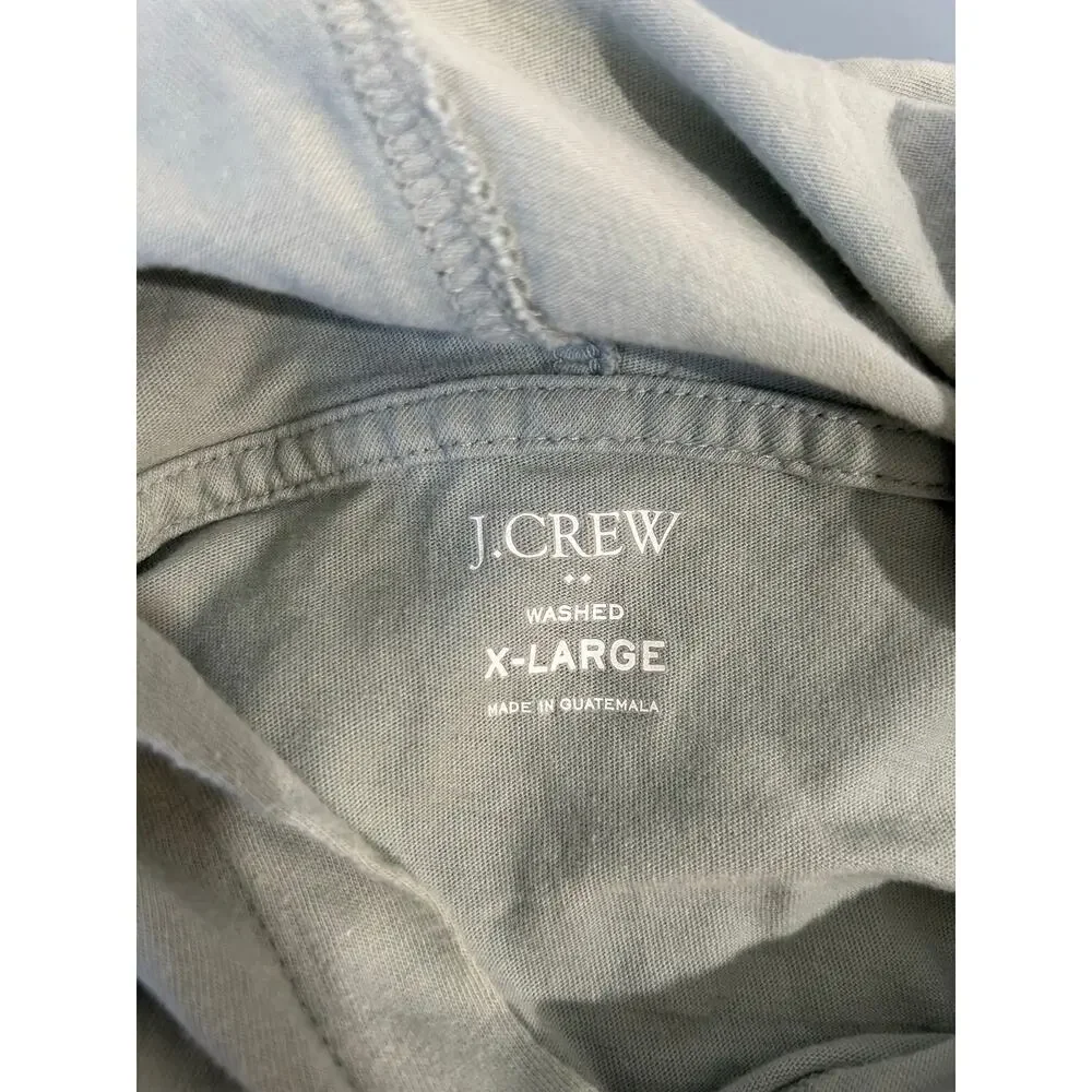 J. Crew long sleeve hooded t shirt mens XL light green some stains